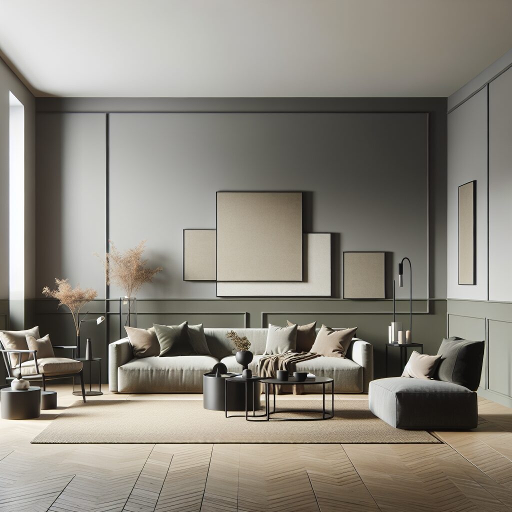 Woonkamer in RAL 7008 Kakigrijs