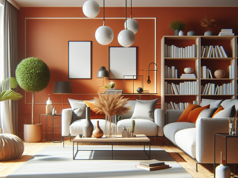 Woonkamer in kleur RAL 2004 Zuiver Oranje