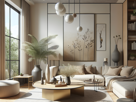 Woonkamer in kleur RAL 1014 Ivoorkleurig