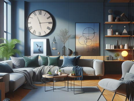 Woonkamer in kleur RAL 3031 Ori