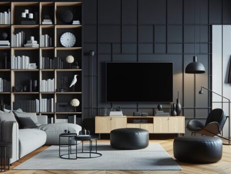 Woonkamer in kleur RAL 9004 Signaalzwart