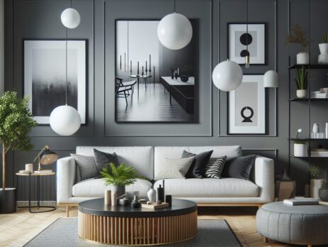 Woonkamer in kleur RAL 7005 Muisgrijs