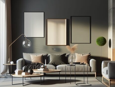 Woonkamer in kleur RAL 7008 Kakigrijs