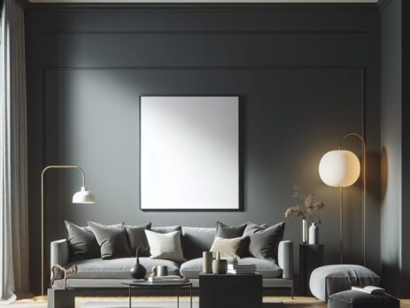 Woonkamer in kleur RAL 7011 IJzergrijs