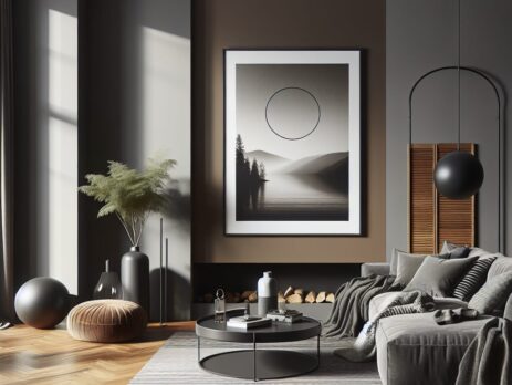 Woonkamer in kleur RAL 7013 Bruingrijs