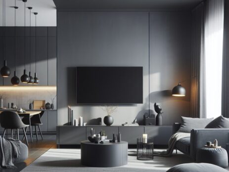 Woonkamer in kleur RAL 7016 Antracietgrijs