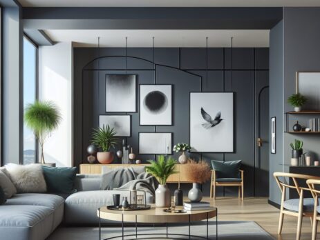 Woonkamer in kleur RAL 7045 Telegrijs 1