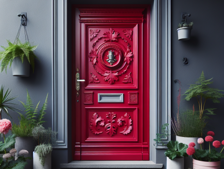Woonkamer in kleur C4.40.20 Zweeds rood