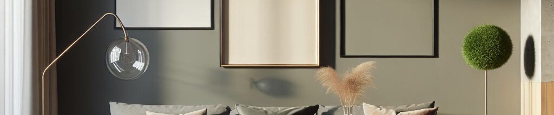 Woonkamer in kleur RAL 7008 Kakigrijs